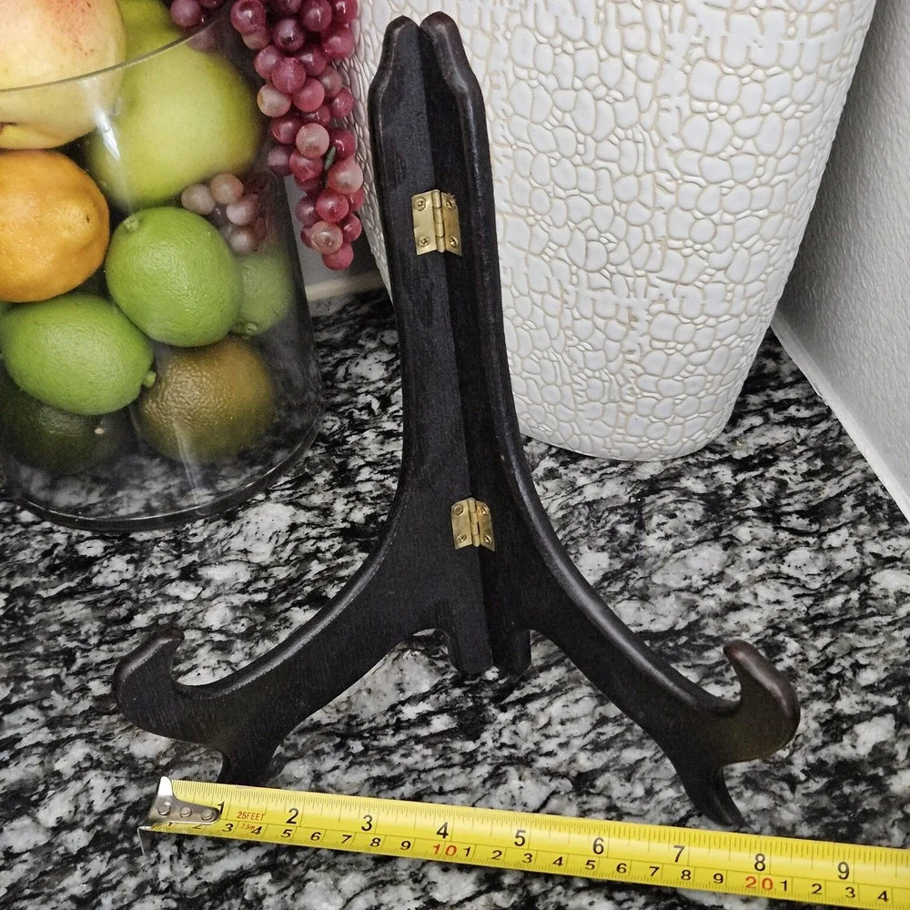 Home Decor Dark Brown Wooden Display Stand 10 Inches Plate Holder Easel‎